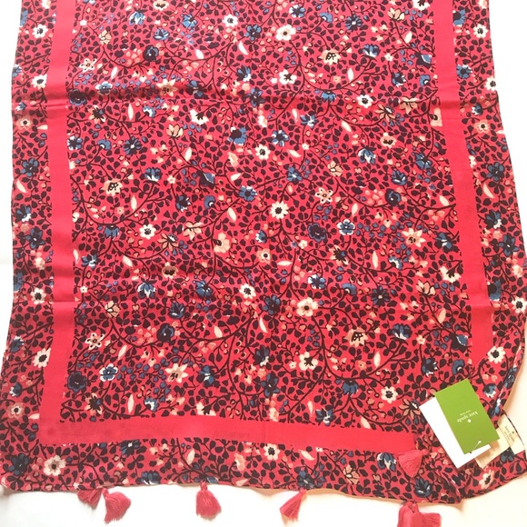 Kate Spade Ditsy Vine Oblong Scarf Azalea Pink - Picture 3 of 12